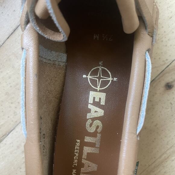 Eastland Womens Wedge Loafers Tan Size 7.5 NWOB Made In U.S.A Leather - Picture 11 of 12